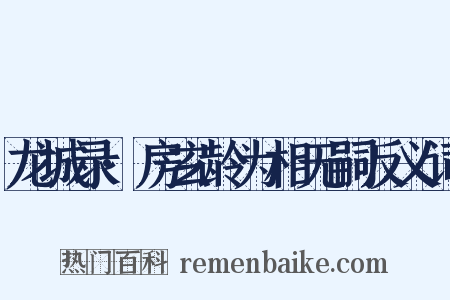 龙城录·房玄龄为相无嗣反义词是什么意思的图片